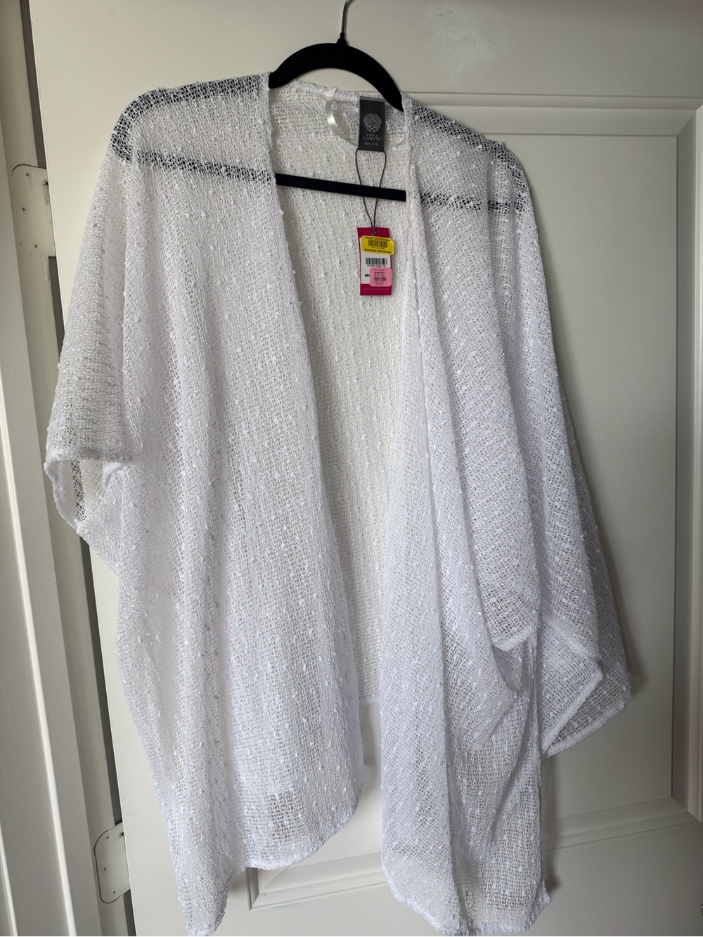 Vince Camuto White Open-Front Knit Poncho Cardigan *NEW WITH TAGS